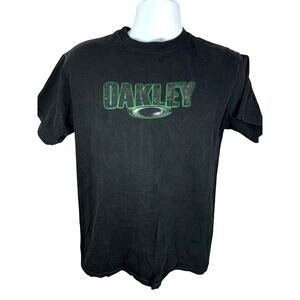 Y2K Vintage Oakley Logo T Shirt Men’s Medium Black Faded  2000s